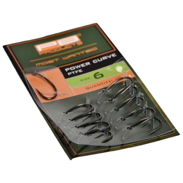 Set de cârlige PB Products Power Curve PTFE Cantitatea în set - 10 / Mărimea - 6 photo 1