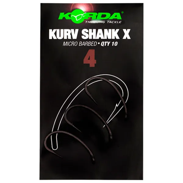 Set de cârlige Korda Kurv Shank X Cantitatea în set - 10 / Mărimea - 4 photo 1