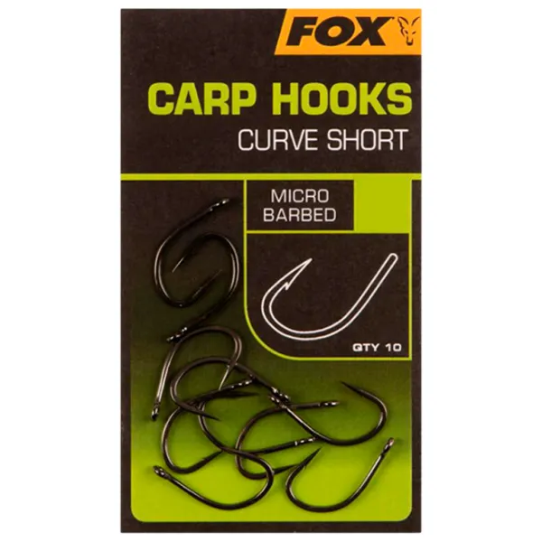 Set de cârlige Fox Carp Hooks Curve Shank Short Cantitatea în set - 10 / Mărimea - 4 photo 1