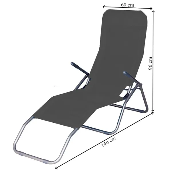 Șezlong ST Leisure Equipment Jamaica Metal / Pânză / Gray Inox photo 2