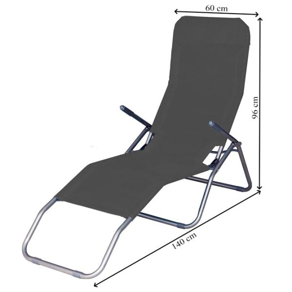 Șezlong ST Leisure Equipment Jamaica Metal / Pânză / Gray Inox photo 2