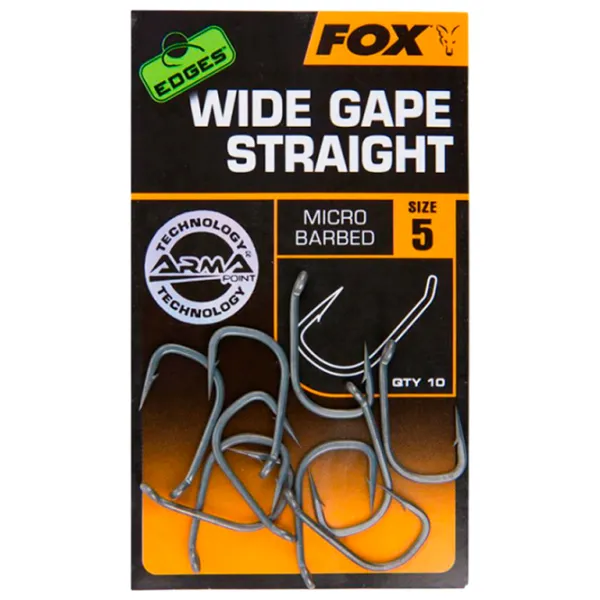 Set de cârlige Fox Wide Gape Straight Cantitatea în set - 10 / Mărimea - 5 photo 1