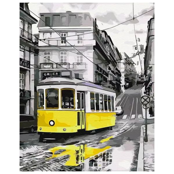 Pictură pe numere BrushMe Tramvaiul galben BS52687 50 x 40 cm / Verticală photo 1 Pictură pe numere BrushMe Tramvaiul galben BS52687 50 x 40 cm / Verticală photo 1
