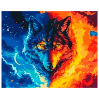 Pictură pe numere BrushMe Fiara elementelor BS54004 50 x 40 cm / Orizontală