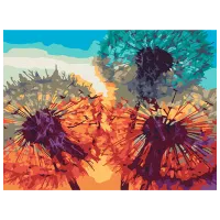 Pictură pe numere BrushMe Păpădii la apus BS35646 50 x 40 cm / Orizontală