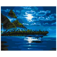 Pictură pe numere BrushMe Noaptea în lumina lunii BS33220FC 50 x 40 cm / Orizontală