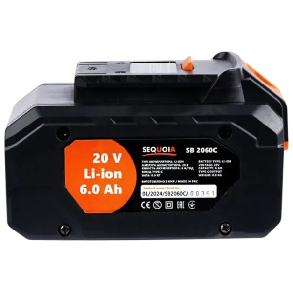 Acumulator pentru instrumente Sequoia SB2060C Li-Ion / 6 Ah / 20 V photo 4