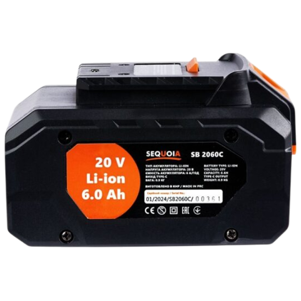 Acumulator pentru instrumente Sequoia SB2060C Li-Ion / 6 Ah / 20 V photo 4