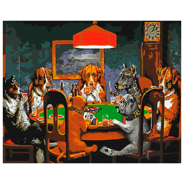 Pictură pe numere BrushMe Partidă de poker BS4026FC 50 x 40 cm / Orizontală photo 1 Pictură pe numere BrushMe Partidă de poker BS4026FC 50 x 40 cm / Orizontală photo 1