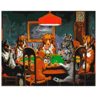 Pictură pe numere BrushMe Partidă de poker BS4026FC 50 x 40 cm / Orizontală