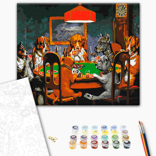 Pictură pe numere BrushMe Partidă de poker BS4026FC 50 x 40 cm / Orizontală photo 3 Pictură pe numere BrushMe Partidă de poker BS4026FC 50 x 40 cm / Orizontală photo 3
