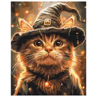 Pictură pe numere BrushMe Pisicuța vrăjitoare BS54184FC 50 x 40 cm / Verticală