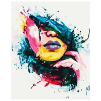 Pictură pe numere BrushMe Fată în culori BS51376FC 50 x 40 cm / Verticală