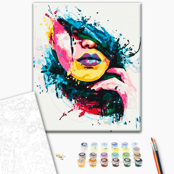 Pictură pe numere BrushMe Fată în culori BS51376FC 50 x 40 cm / Verticală photo 5 Pictură pe numere BrushMe Fată în culori BS51376FC 50 x 40 cm / Verticală photo 5