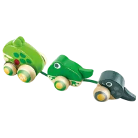 Игрушка каталка Hape Frog Family  1+ / Зеленый