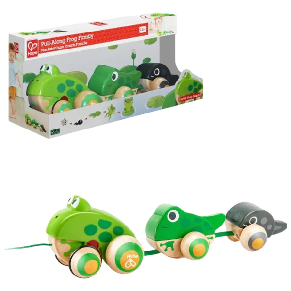 Jucărie de împins și tras Hape Frog Family  1+ / Green photo 3 Jucărie de împins și tras Hape Frog Family  1+ / Green photo 3