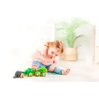 Jucărie de împins și tras Hape Frog Family 1+ / Green photo 6