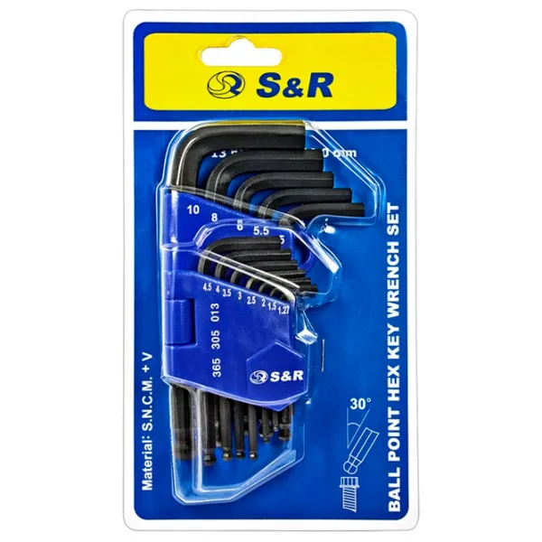 Набор ключей шестигранных S&R 365305013 Количество в наборе: 13 шт. photo 2