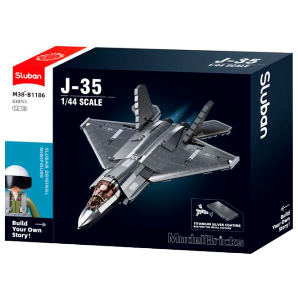 Constructor Sluban J-35S Stealth Aircraft Avion/ Gray photo 1 Constructor Sluban J-35S Stealth Aircraft Avion/ Gray photo 1
