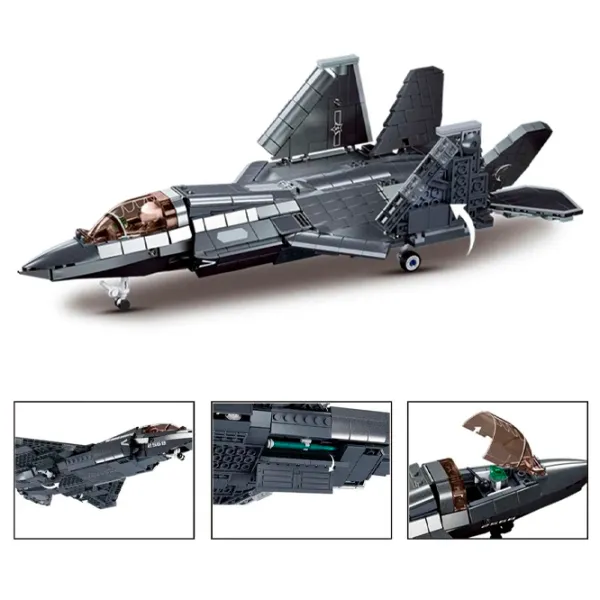 Constructor Sluban J-35S Stealth Aircraft Avion/ Gray photo 2 Constructor Sluban J-35S Stealth Aircraft Avion/ Gray photo 2