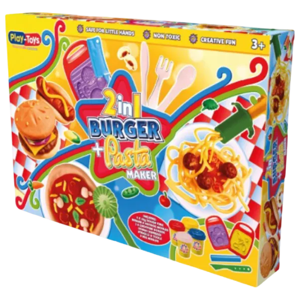 Set de plastilină Play Toys Burger și Paste Multicolor / 3+ photo 1