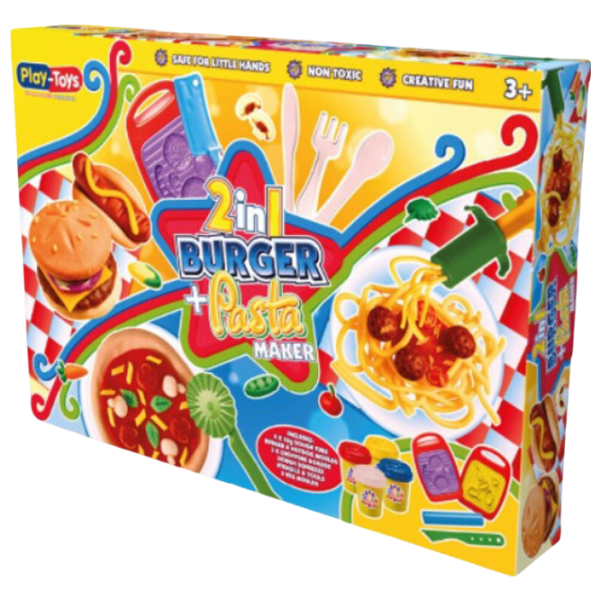 Set de plastilină Play Toys Burger și Paste Multicolor / 3+ photo 1