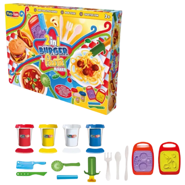 Set de plastilină Play Toys Burger și Paste Multicolor / 3+ photo 3