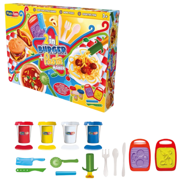 Set de plastilină Play Toys Burger și Paste Multicolor / 3+ photo 3