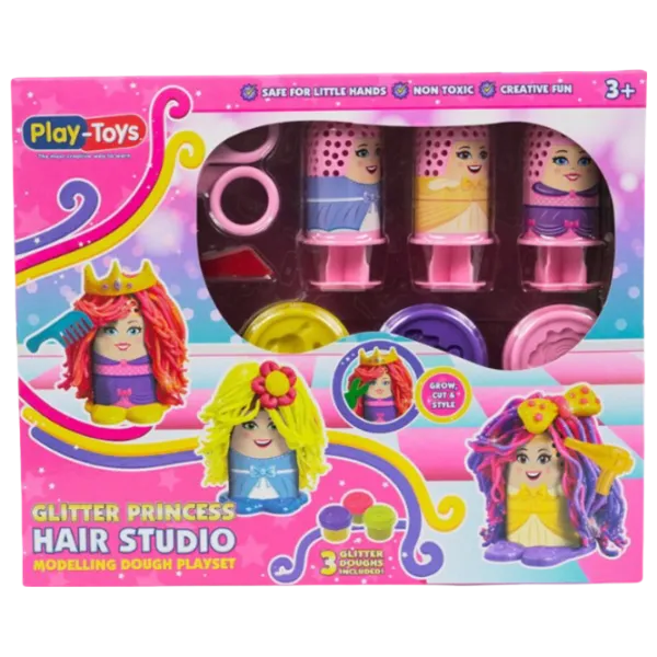 Set de plastilină Play Toys Prințesa cu păr strălucitor Multicolor / 3+ photo 4