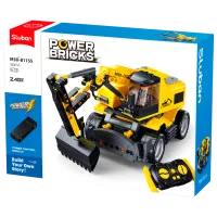 Конструктор с радиоуправлением Sluban E7 Wheeled Excavator Транспорт/ Желтый
