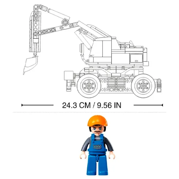 Constructor cu telecomandă Sluban E7 Wheeled Excavator Transport/ Yellow photo 4 Constructor cu telecomandă Sluban E7 Wheeled Excavator Transport/ Yellow photo 4
