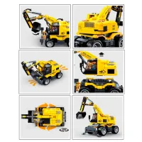 Конструктор с радиоуправлением Sluban E7 Wheeled Excavator Транспорт/ Желтый photo 5