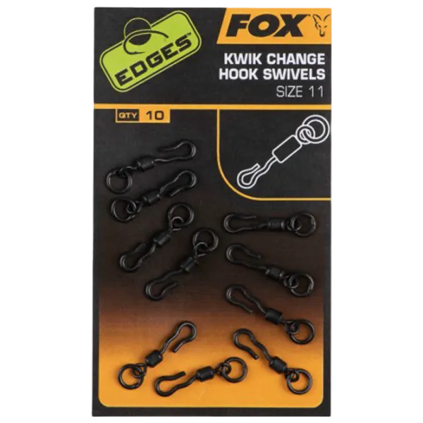 Pivot cu clemă Fox Kwik Change Mini Hook Swivel 10 / Black photo 2