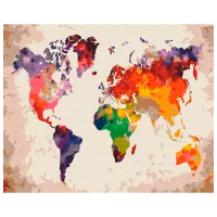 Pictură pe numere BrushMe Harta colorată BS52296 50 x 40 cm / Orizontală