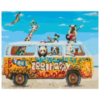 Картина по номерам BrushMe Звериные гастроли BS26177 50 x 40 см / Горизонтальная