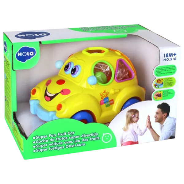 Jucărie interactivă Hola Toys Masina vesela cu fructe 516 1+ / Yellow photo 6 Jucărie interactivă Hola Toys Masina vesela cu fructe 516 1+ / Yellow photo 6