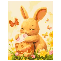 Картина по номерам BrushMe Зайчик с пасхальным яйцом KBS0177FC 40 x 30 cm / Вертикальная