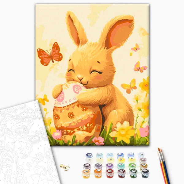 Pictură pe numere BrushMe Iepurașul cu oul de Paște KBS0177FC 40 x 30 cm / Verticală photo 2 Pictură pe numere BrushMe Iepurașul cu oul de Paște KBS0177FC 40 x 30 cm / Verticală photo 2