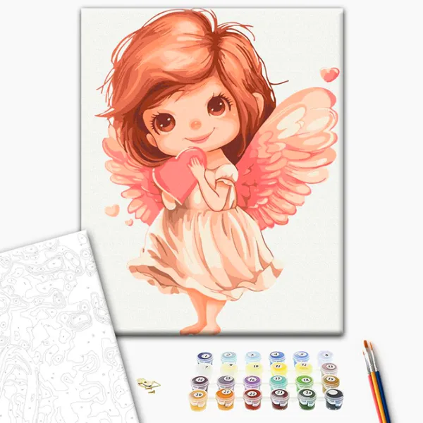 Pictură pe numere BrushMe Îngerul finuț KBS0160FC 40 x 30 cm / Verticală photo 3 Pictură pe numere BrushMe Îngerul finuț KBS0160FC 40 x 30 cm / Verticală photo 3