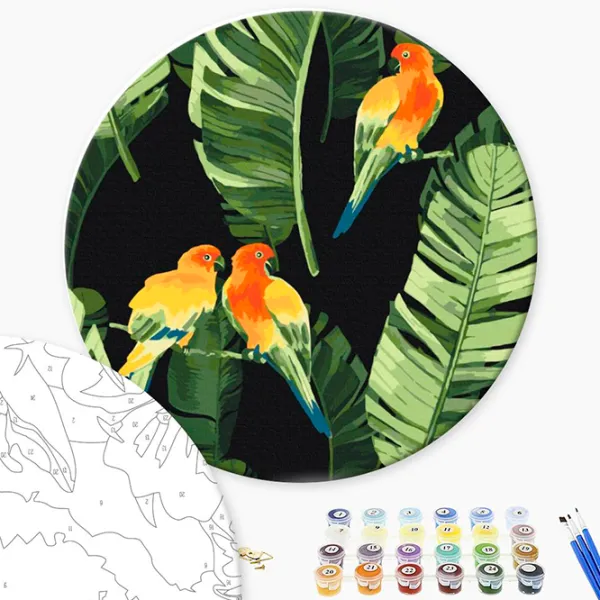 Pictură pe numere BrushMe Papagali tropicali RC00018FC 30 x 30 cm / Verticală photo 3 Pictură pe numere BrushMe Papagali tropicali RC00018FC 30 x 30 cm / Verticală photo 3