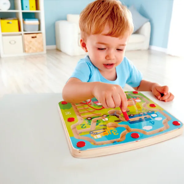 Jucărie interactivă Hape Magnet pen Construction & Number Maze E1713 24 luni / Multicolor Green photo 4