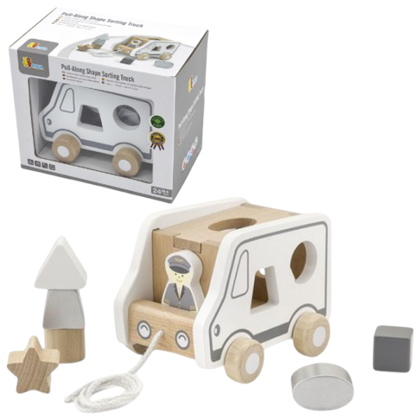 Интерактивная игрушка PolarB Pull-Along Shape Sorting Truck 51612 1+ / Белый photo 2 Интерактивная игрушка PolarB Pull-Along Shape Sorting Truck 51612 1+ / Белый photo 2