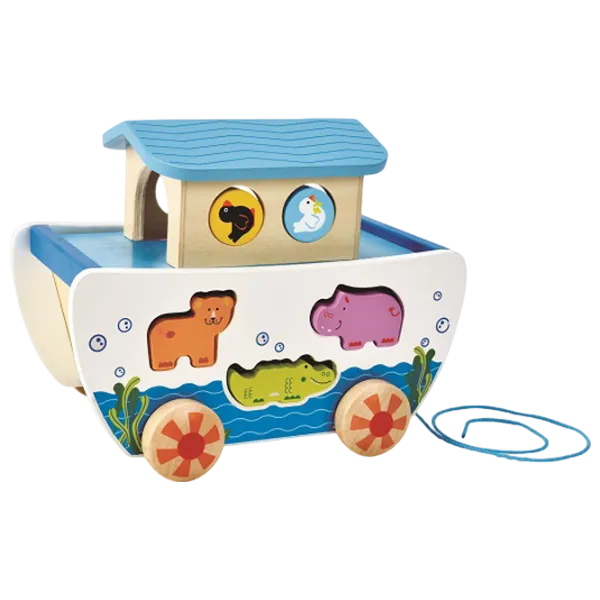 Jucărie interactivă Hape Pull A-Long Noah's Ark E8049 1+ / White photo 1 Jucărie interactivă Hape Pull A-Long Noah's Ark E8049 1+ / White photo 1