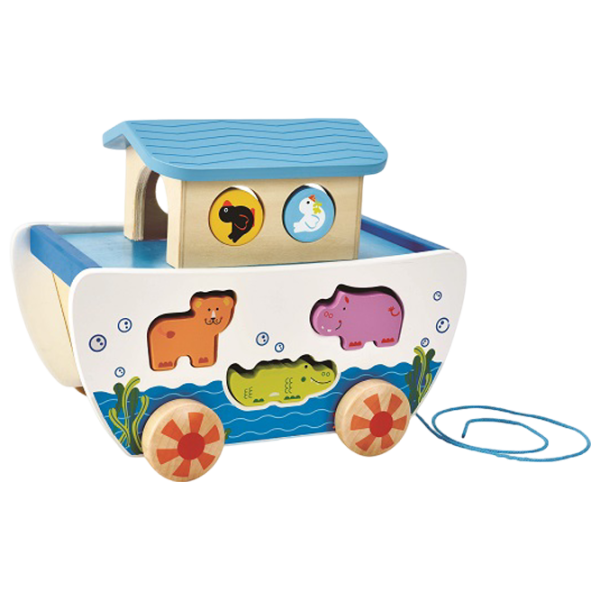 Jucărie interactivă Hape Pull A-Long Noah's Ark E8049 1+ / White photo 1 Jucărie interactivă Hape Pull A-Long Noah's Ark E8049 1+ / White photo 1