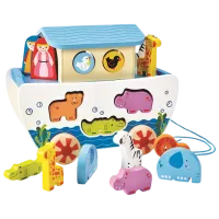 Jucărie interactivă Hape Pull A-Long Noah's Ark E8049 1+ / White photo 2