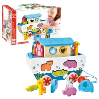 Jucărie interactivă Hape Pull A-Long Noah's Ark E8049 1+ / White photo 4