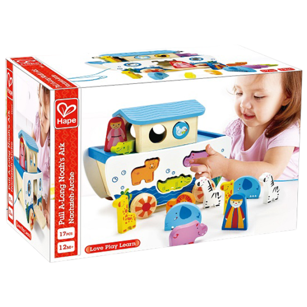 Jucărie interactivă Hape Pull A-Long Noah's Ark E8049 1+ / White photo 5 Jucărie interactivă Hape Pull A-Long Noah's Ark E8049 1+ / White photo 5