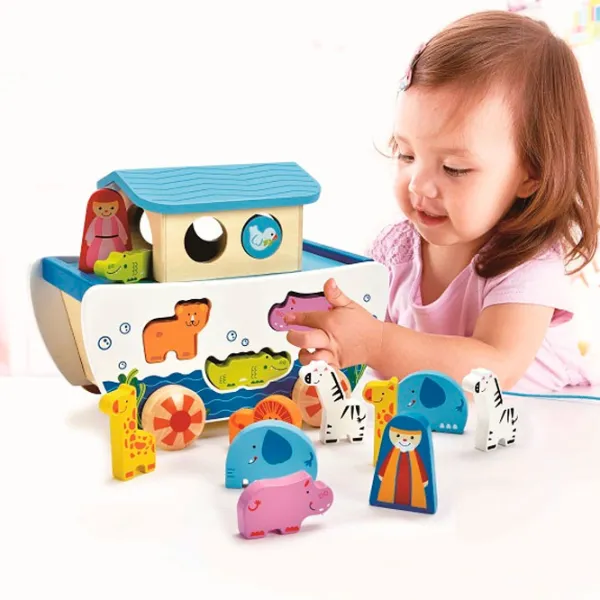 Jucărie interactivă Hape Pull A-Long Noah's Ark E8049 1+ / White photo 7 Jucărie interactivă Hape Pull A-Long Noah's Ark E8049 1+ / White photo 7