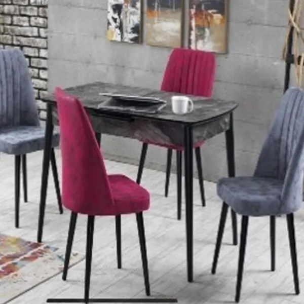 Scaun de bucătărie Dizayno Home YRL-MS-72 Stofă/ Purple-Gray Black photo 1