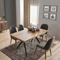 Scaun de bucătărie Dizayno Home Clara Stofă/ Gray Wood photo 2
